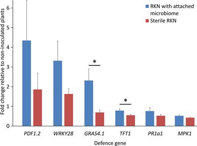 Microbes Attaching to Endoparasitic Phytonematodes in Soil Trigger Plant Defense Upon Root Penetration by the Nematode